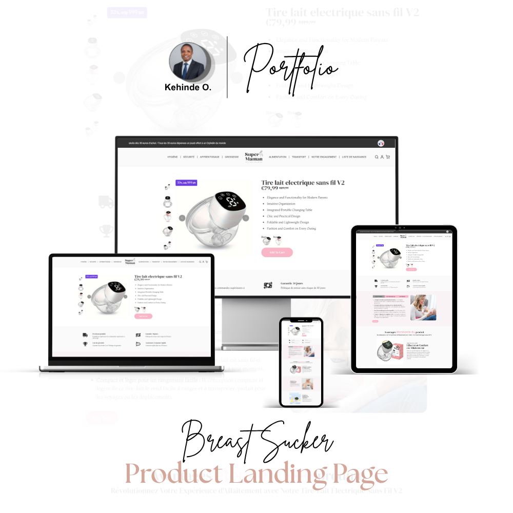 Breast Sucker Product Landing Page Design PageFly Shopify Expert