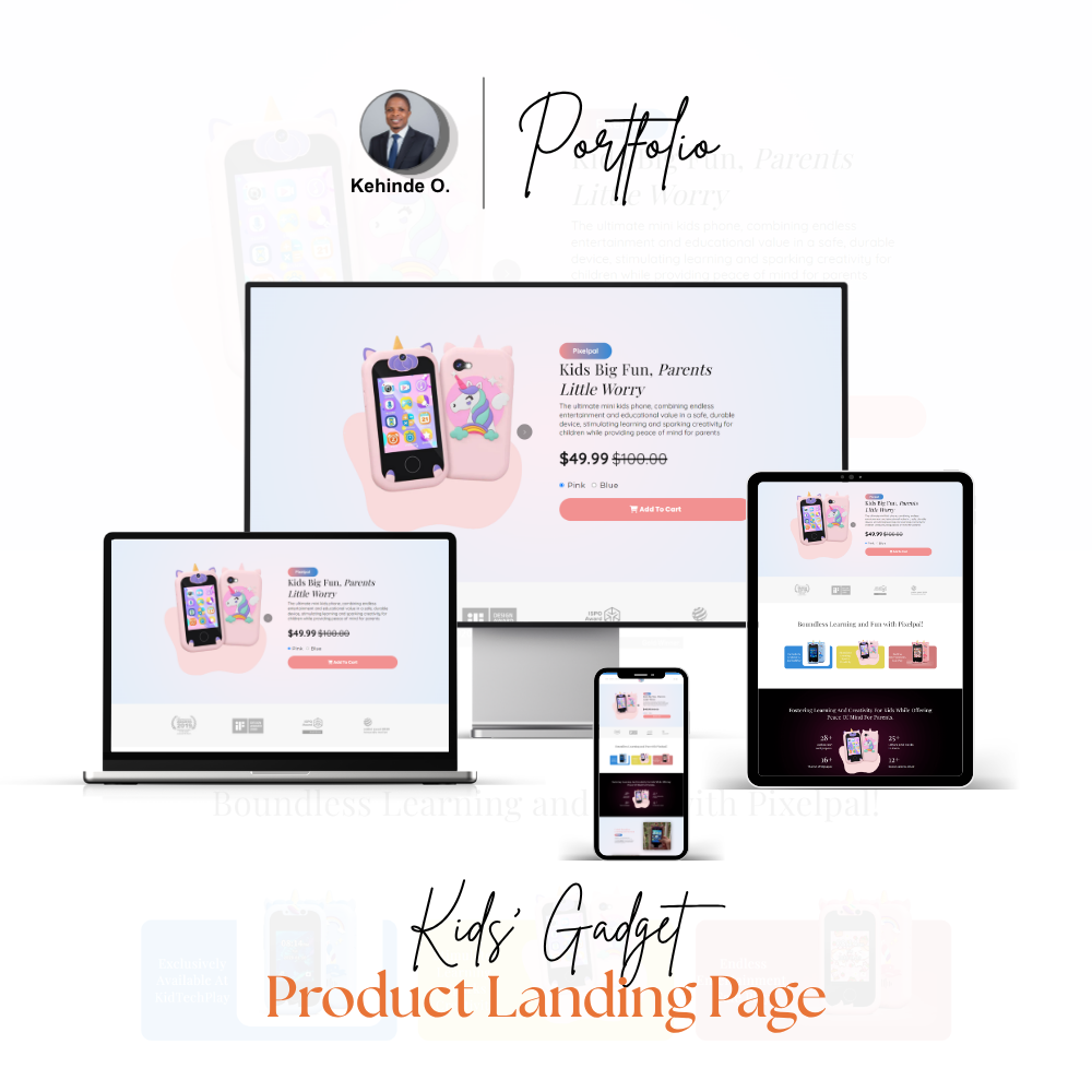 Shopify Pagefly, Gempages, SHogun, Replo, Advertorial, Wix, Kids Gadget Landing Page Design GemPages Shopify Expert Shopify