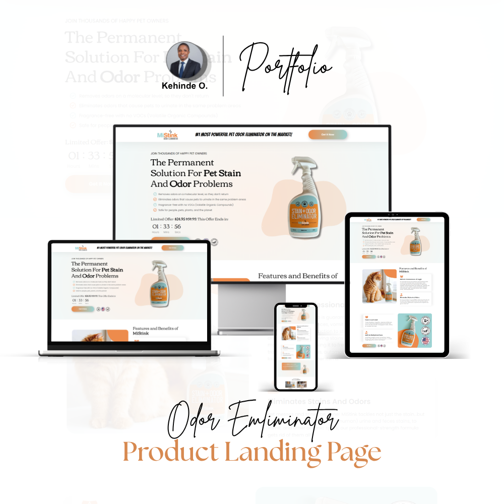 Shopify Product Landing Page Optimization & CRO for MiStink Pagefly Gempage Wix Zipify Shopify Product Landing Design